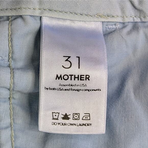 Mother Pants Shaker Prep Fray Women 31 Blue Killing Time Raw Hem Stripe Zipper - Picture 2 of 14